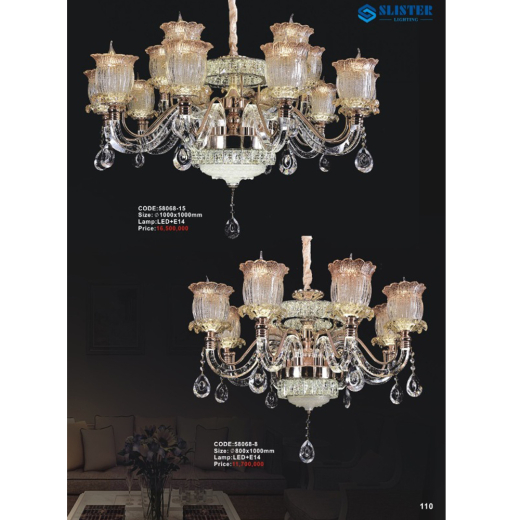 Chùm pha lê nến  58068-15, 58068-8