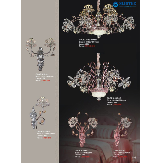 Chùm pha lê A589-10+5B, A589-6B, A589-1, A589-2, A588-1, A583-2