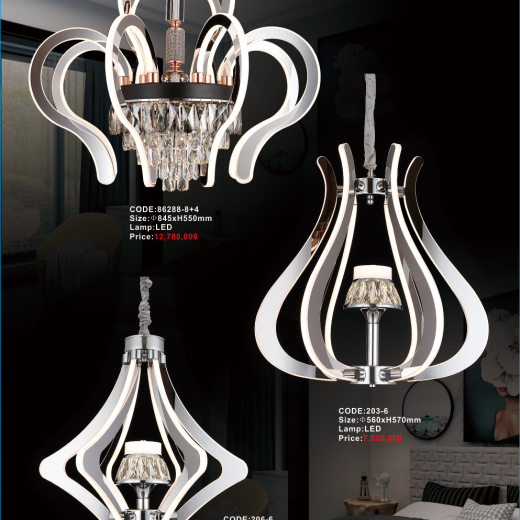Đèn chùm 86288-8+4; 203-6; 206-6
