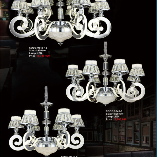Đèn chùm 9848-12; 9848-8; 9848-6